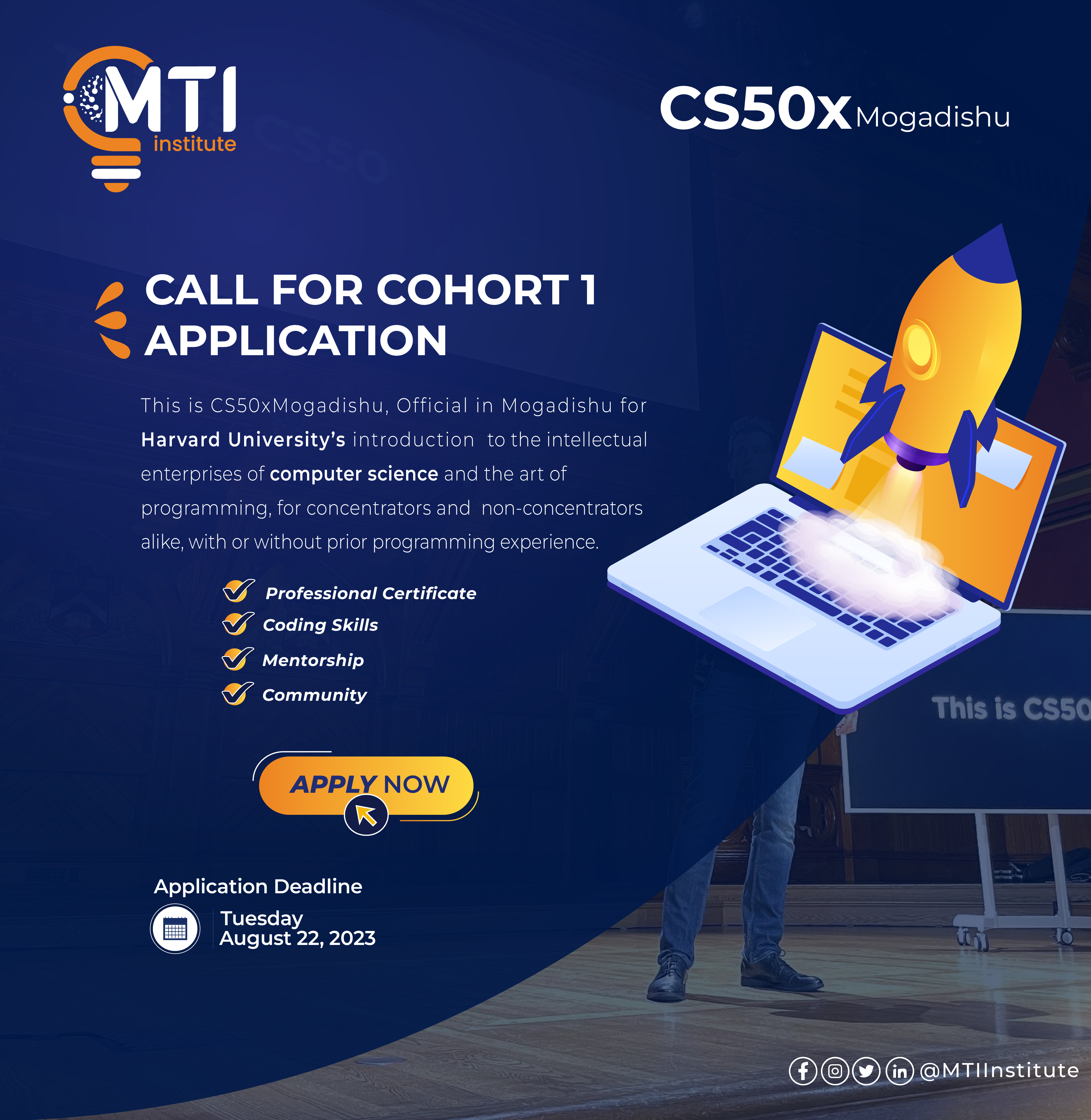 CALL FOR CS50xMogadishu Program Cohort 1 Application